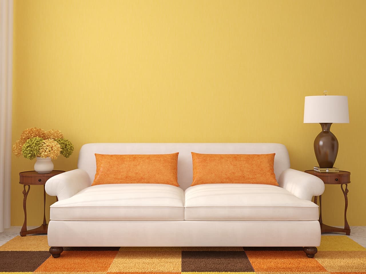A bright, sparsely furnished room