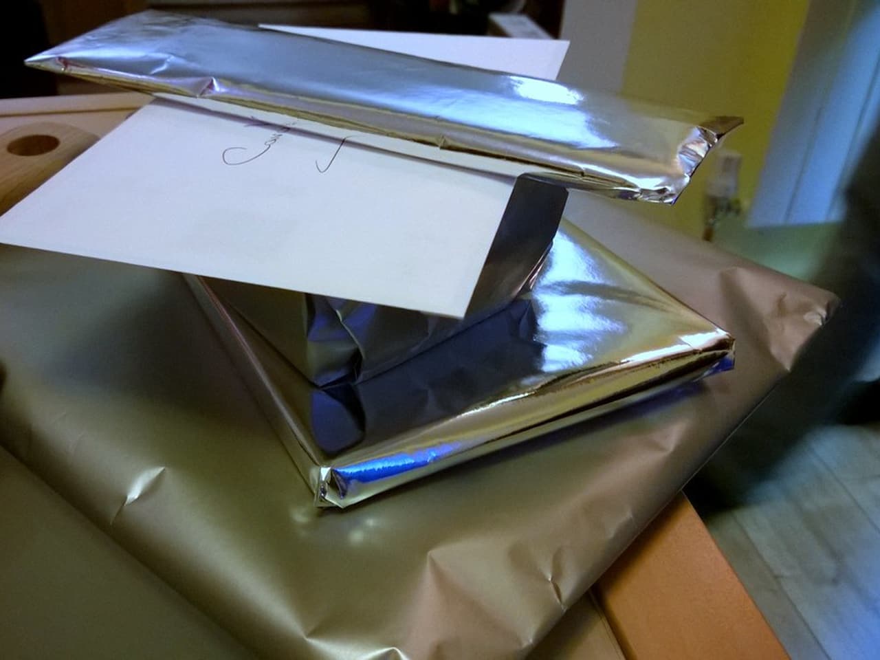A pile of wrapped gifts ready for an exchange