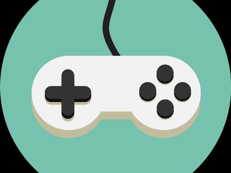 A game controller on a desk