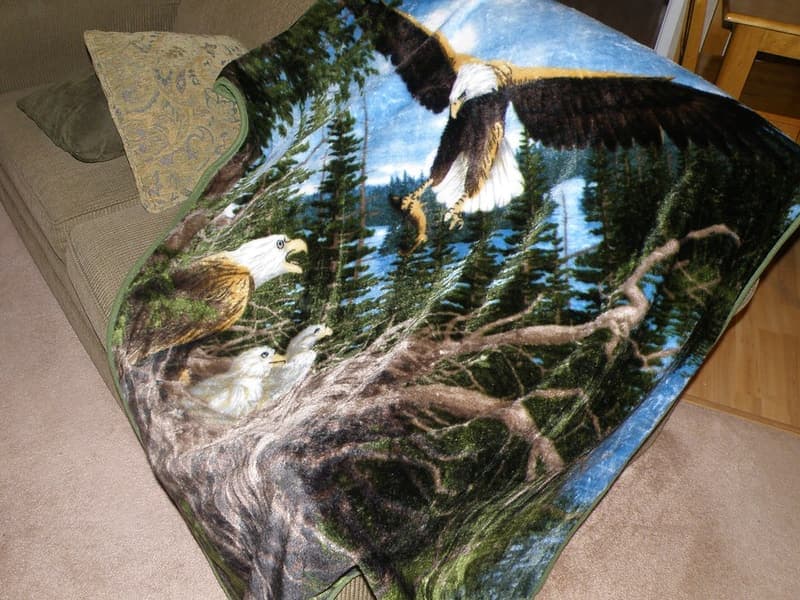 A soft folded throw blanket