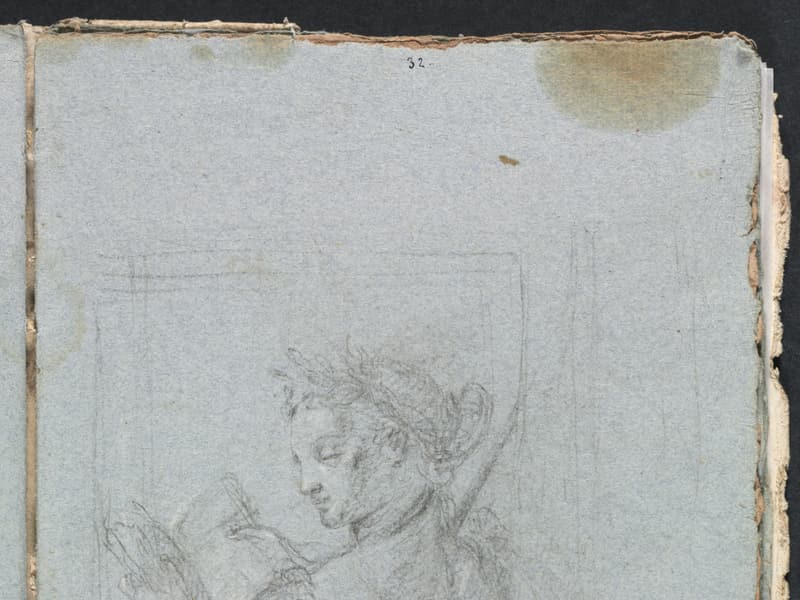An open book with marked pages