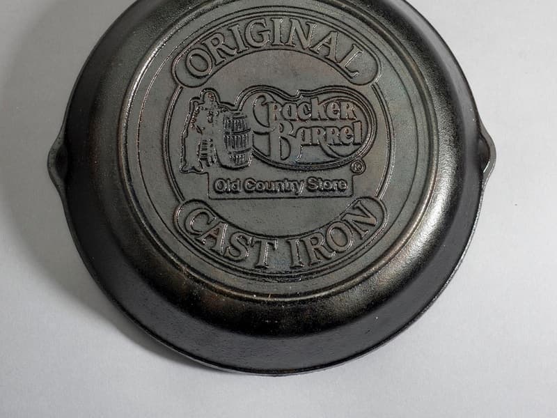 A cast iron skillet on a kitchen surface