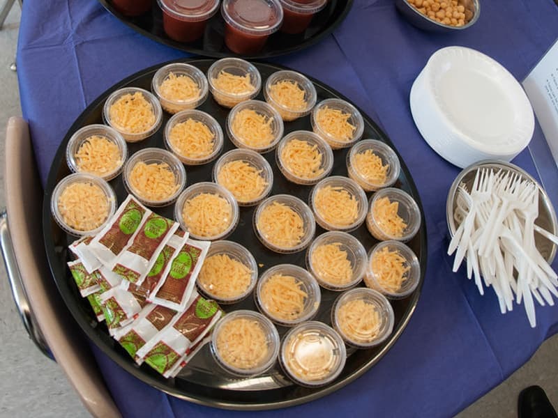 A simple meal set out on a table