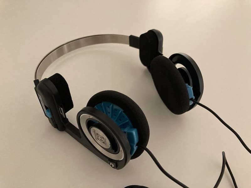 Sport headphones on a light surface